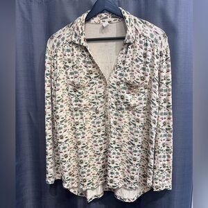 Kate Quinn The Woods Bee Print Button Down Shirt